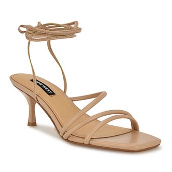 Nine West Hendy Square Toe Tapered Heel Women's Dress Sandals