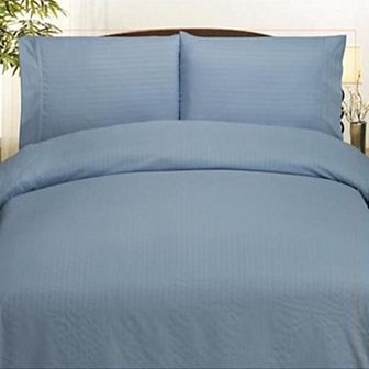 Embossed Dobby Stripe 90GSM Microfiber Sheet Set - Twin 39x75", Navy