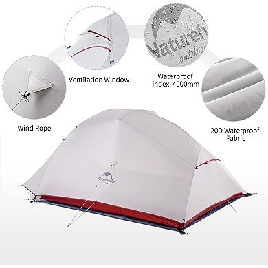 Naturehike Cloud-Up Ultralight 3-Person Waterproof Tent Double-layer Camping Backpacking Tent.