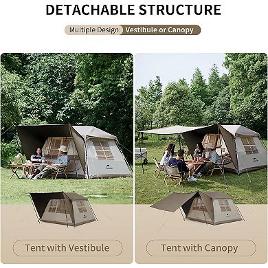 Naturehike Camping 2x4 Person Pop Up Tent Family Dome Waterproof Throw Easy Set Up Automatic Tent.