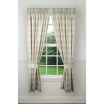 Bartlett Unlined 2 pc Window Curtain Tailored Panels Pair With Ties - 90x63" Natural