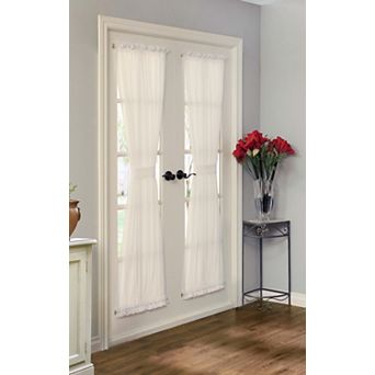 Window Treatment For Doors With Glass Rod Pocket Curtain Door Panel 54" X 72" Ivory