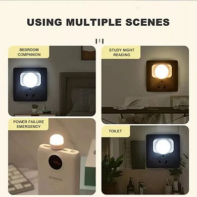 USB Portable LED Mini Nights Light Small Round Lamp 2 Pcs