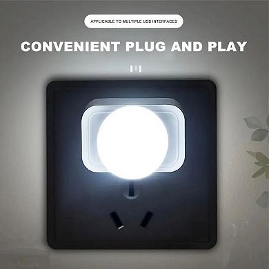 USB Portable LED Mini Nights Light Small Round Lamp 2 Pcs