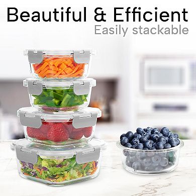 Zulay 12 Pack Glass Meal Prep Containers with Lids - Airtight, Borosilicate Glass Storage Containers