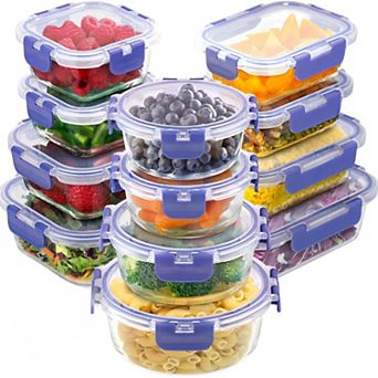 Zulay 12 Pack Glass Meal Prep Containers with Lids - Airtight, Borosilicate Glass Storage Containers