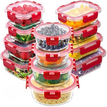 Zulay 12 Pack Glass Meal Prep Containers with Lids - Airtight, Borosilicate Glass Storage Containers