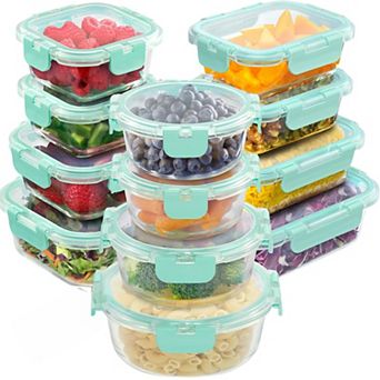 Zulay 12 Pack Glass Meal Prep Containers with Lids - Airtight, Borosilicate Glass Storage Containers