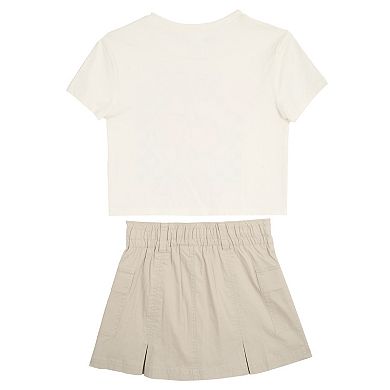 Girls 7-12 Tween Diva 2-Pc. Pleated Cargo Skort & Graphic Tee Set