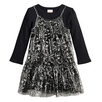 Baby & Toddler Girl Jumping Beans® Halloween Spider Tulle Overlay Dress