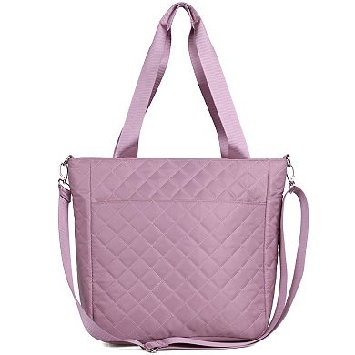 Julia Buxton Quilted Nylon Tote With Wristlet