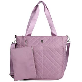 Julia Buxton Quilted Nylon Tote With Wristlet