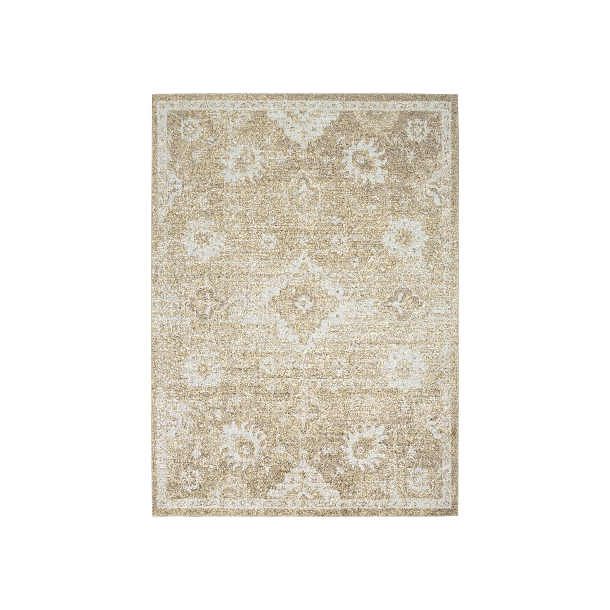 Nourison Astra Vintage Distressed Washable Indoor Area Rug, Ivory Gold