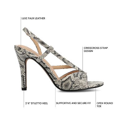 Journee Varra Women's Crossover Strap Stiletto Dress Sandals