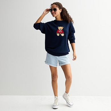 Juniors' Harper & Ivy Americana Bear Sweater