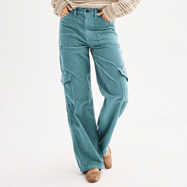 Juniors' SO® High Rise Corduroy Wide Leg Cargo Pants