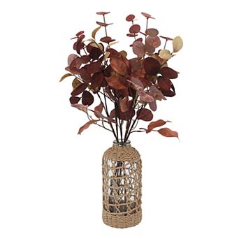 Everyday Decor Artificial Eucalyptus in Mixed Material Vase