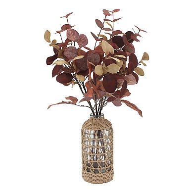 Everyday Decor Artificial Eucalyptus in Mixed Material Vase
