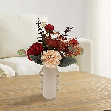 Everyday Decor Artificial Rose & Pin Cushion Botanical Stack in Vase