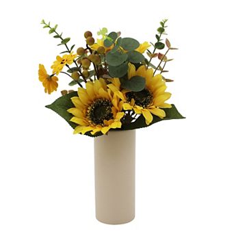 Everyday Decor Artificial Sunflower Stack in Vase