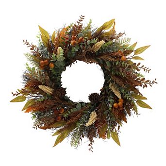 Everyday Decor Gathered Eucalyptus and Foliage Artificial Wreath