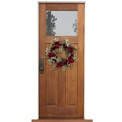 Everyday Decor Ruby Botanical and Lambs Artificial Wreath