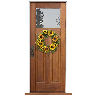 Everyday Decor Multi Sunflower Artificial Wreath