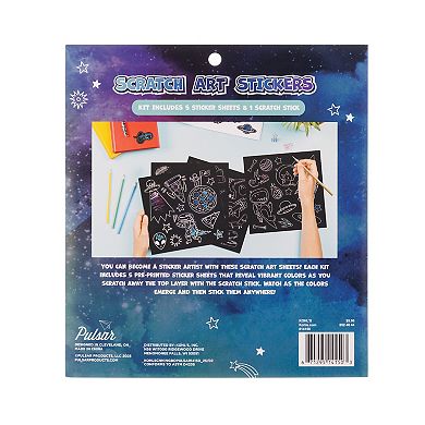 Pulsar Scratch Art Stickers 63-pk. - Styles May Vary