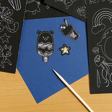 Pulsar Scratch Art Stickers 63-pk. - Styles May Vary