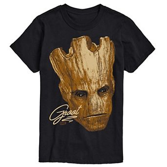 Big & Tall Marvel Guardians Of The Galaxy Groot Head Portrait Oversized Graphic Tee