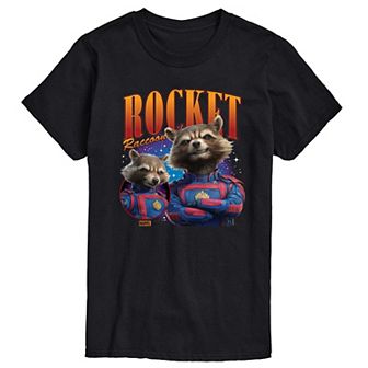 Big & Tall Marvel Guardians Of The Galaxy Rocket Raccoon Bootleg Graphic Tee