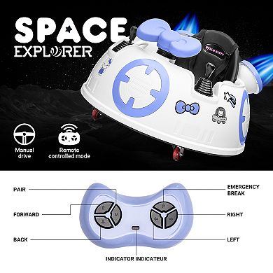 Kool Karz Playground 6V Hello Kitty Space Explorer Bumper Car with Remote Control