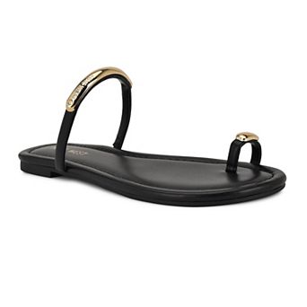 Nine West Balon Women's Slip-On Open Toe Flat Sandals