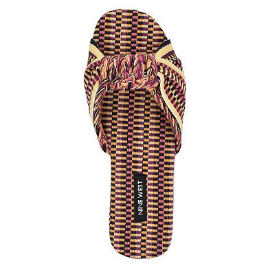 Nine West Lalta Women's Round Toe Slip-On Flat Sandals