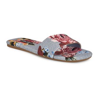 Nine West Lolipop Women's Slip-On Square Toe Flat Sandals