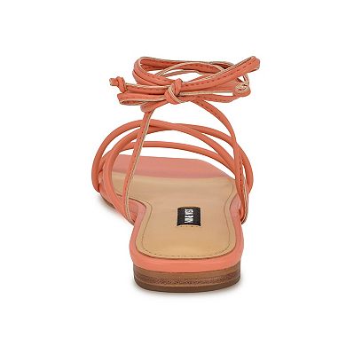 Nine West Mikila Women's Square Toe Slip-On Flat Sandals