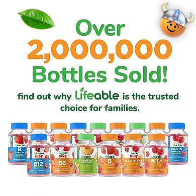 Lifeable® Biotin for Kids Gummies - Hair Skin And Nails Growth - 60 Gummies