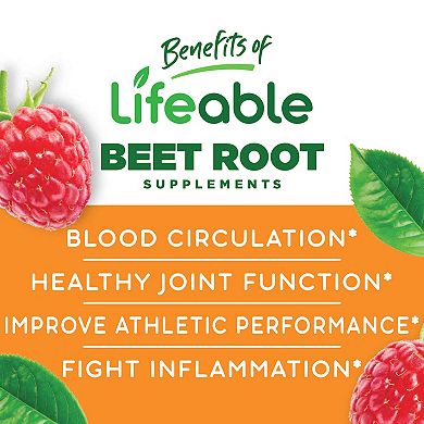 Lifeable® Beet Root Vitamin 500 mg Gummies - Blood Circulation - 60 Gummies