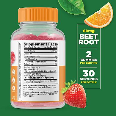 Lifeable® Beet Root Vitamin 500 mg Gummies - Blood Circulation - 60 Gummies