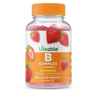 Lifeable® Vitamin B Complex with Vitamin C Gummies - Energy, Nervous System - 60 Gummies