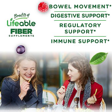 Lifeable® Sugar Free Prebiotics Fiber 4g Gummies - Digestive System - 60 Gummies