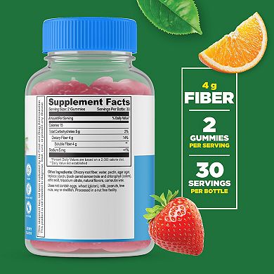Lifeable® Sugar Free Prebiotics Fiber 4g Gummies - Digestive System - 60 Gummies