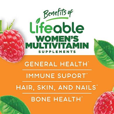 Lifeable® Sugar Free Multivitamin for Women Gummies - Immunity, Digestion, Bones - 60 Gummies