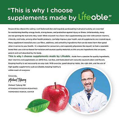 Lifeable® Sugar Free Biotin for Kids 5,000 mcg Gummies - Hair Skin And Nails - 60 Gummies