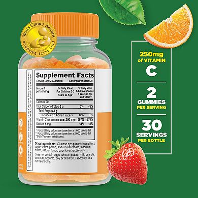Lifeable® Vitamin C for Kids 250 mg Gummies - Immune System - 60 Gummies