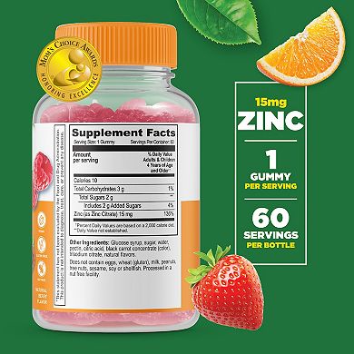 Lifeable® Zinc for Kids 15 mg Gummies - Healthy Skin And Immunity - 60 Gummies