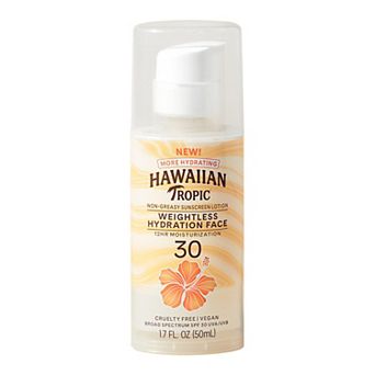 Hawaiian Tropic Weightless Hydration SPF 30 Travel Size Sunscreen Face Lotion