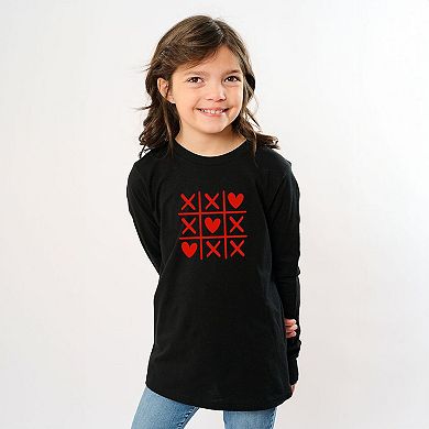 Tic Tac Heart Toddler Long Sleeve Graphic Tee