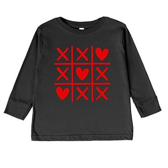 Tic Tac Heart Toddler Long Sleeve Graphic Tee
