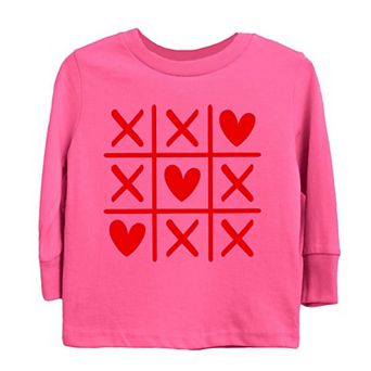 Tic Tac Heart Toddler Long Sleeve Graphic Tee